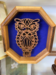 D-3 - Scroll Owl Wood Art