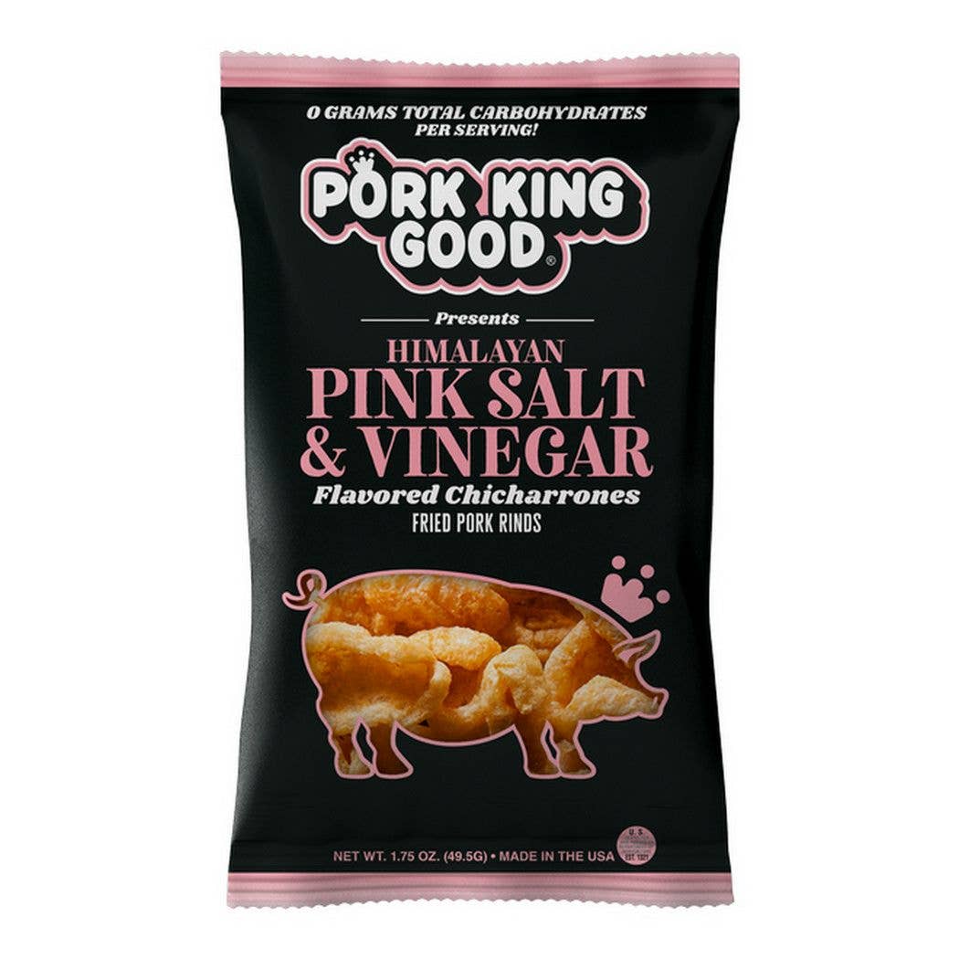 Pork King Good Pink Salt & Vinegar Pork Rinds 1.75 oz